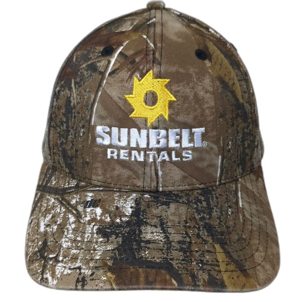 CapAmerica Baseball Cap Brown Green One Size Strapback Sunbelt Rentals Camo Hat